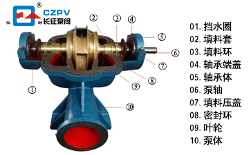 單級雙吸離心泵結構圖 單級雙吸離心泵結構圖